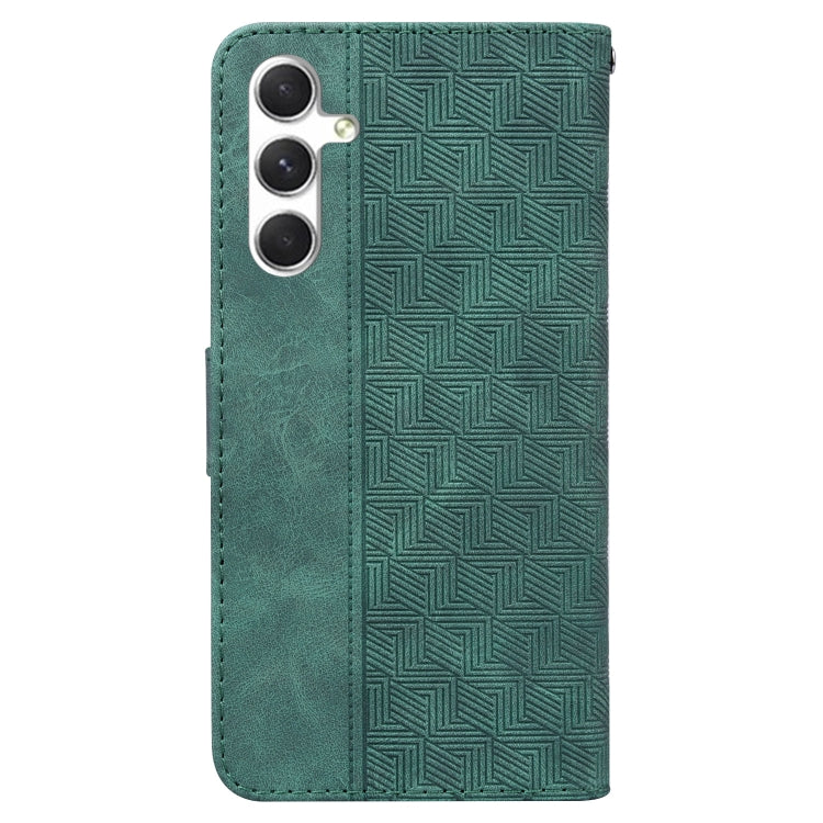For Samsung Galaxy S25+ 5G Geometric Embossed Leather Phone Case(Green)