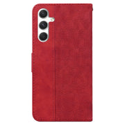 For Samsung Galaxy S25+ 5G Geometric Embossed Leather Phone Case(Red)