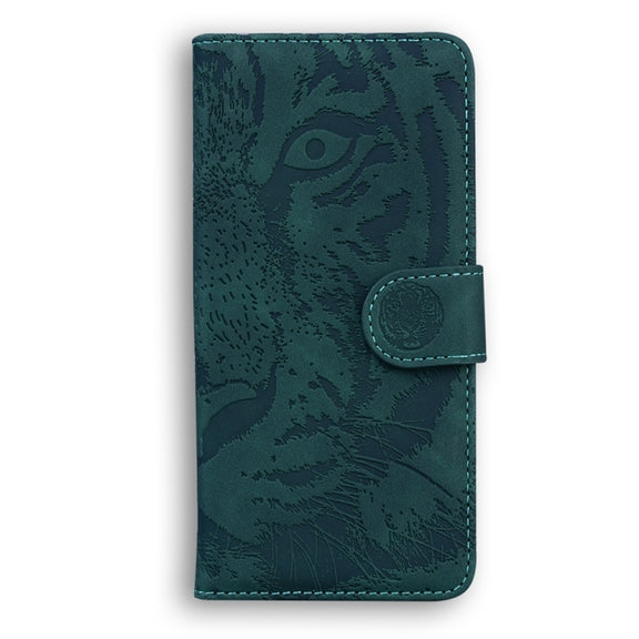 For Samsung Galaxy S25+ 5G Tiger Embossing Pattern Flip Leather Phone Case(Green)