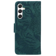 For Samsung Galaxy S25+ 5G Tiger Embossing Pattern Flip Leather Phone Case(Green)