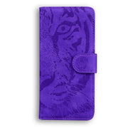 For Samsung Galaxy S25+ 5G Tiger Embossing Pattern Flip Leather Phone Case(Purple)