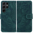 For Samsung Galaxy S25 Ultra 5G Tiger Embossing Pattern Flip Leather Phone Case(Green) - Galaxy S25 Ultra 5G Cases by PMC Jewellery | Online Shopping South Africa | PMC Jewellery | Buy Now Pay Later Mobicred