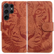 For Samsung Galaxy S25 Ultra 5G Tiger Embossing Pattern Flip Leather Phone Case(Brown) - free shipping - PMC Jewellery - Order now!