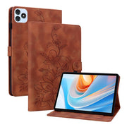 For itel VistaTab 30 Lily Embossed Leather Tablet Case(Brown)