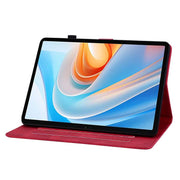 For itel VistaTab 30 Lily Embossed Leather Tablet Case(Red)