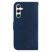 For Samsung Galaxy S25 5G Little Tiger Embossed Leather Phone Case(Dark Blue)