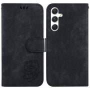 For Samsung Galaxy S25 5G Little Tiger Embossed Leather Phone Case(Black)