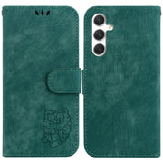 For Samsung Galaxy S25+ 5G Little Tiger Embossed Leather Phone Case(Green)
