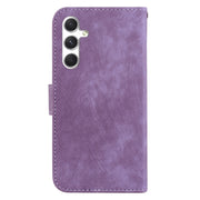 For Samsung Galaxy S25+ 5G Little Tiger Embossed Leather Phone Case(Purple)