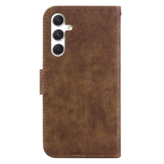 For Samsung Galaxy S25+ 5G Little Tiger Embossed Leather Phone Case(Brown)
