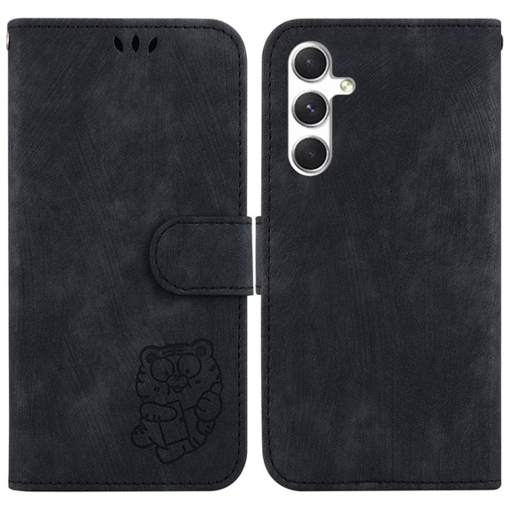 For Samsung Galaxy S25+ 5G Little Tiger Embossed Leather Phone Case(Black)