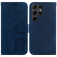 For Samsung Galaxy S25 Ultra 5G Little Tiger Embossed Leather Phone Case(Dark Blue) - free shipping - PMC Jewellery - Order now!