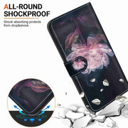 For Samsung Galaxy S25 5G Crystal Texture Colored Drawing Leather Phone Case(Purple Peony)