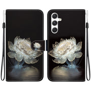 For Samsung Galaxy S25 5G Crystal Texture Colored Drawing Leather Phone Case(Crystal Peony)
