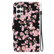 For Samsung Galaxy S25 5G Crystal Texture Colored Drawing Leather Phone Case(Plum Bossom)