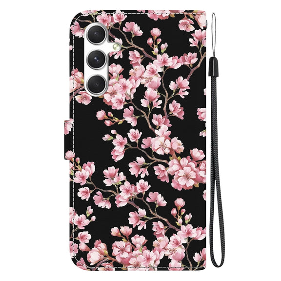 For Samsung Galaxy S25 5G Crystal Texture Colored Drawing Leather Phone Case(Plum Bossom)
