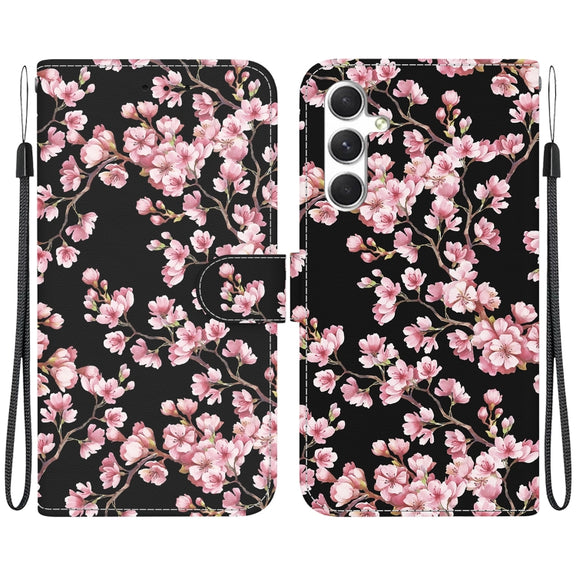 For Samsung Galaxy S25 5G Crystal Texture Colored Drawing Leather Phone Case(Plum Bossom)