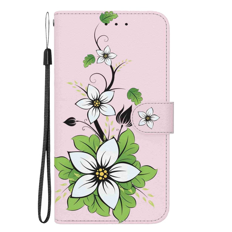 For Samsung Galaxy S25 5G Crystal Texture Colored Drawing Leather Phone Case(Lily)