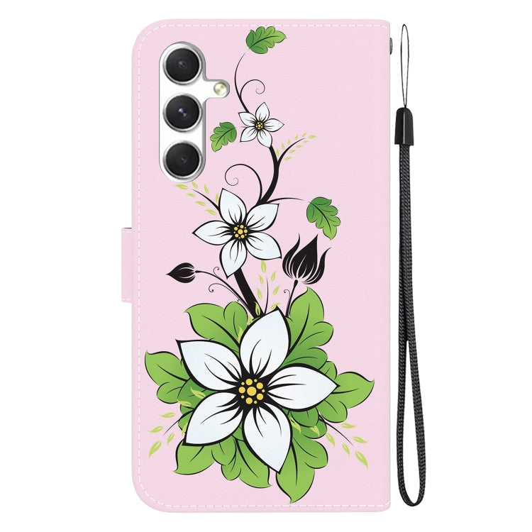 For Samsung Galaxy S25 5G Crystal Texture Colored Drawing Leather Phone Case(Lily)