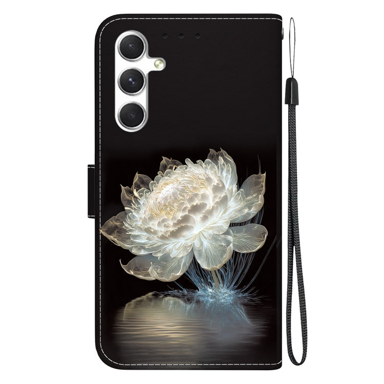 For Samsung Galaxy S25+ 5G Crystal Texture Colored Drawing Leather Phone Case(Crystal Peony)