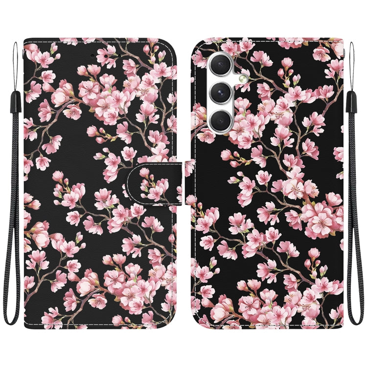 For Samsung Galaxy S25+ 5G Crystal Texture Colored Drawing Leather Phone Case(Plum Bossom)