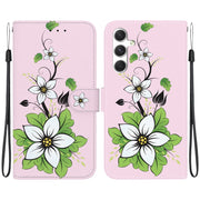 For Samsung Galaxy S25+ 5G Crystal Texture Colored Drawing Leather Phone Case(Lily)