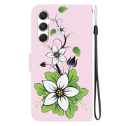 For Samsung Galaxy S25+ 5G Crystal Texture Colored Drawing Leather Phone Case(Lily)