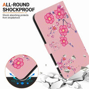 For Samsung Galaxy S25+ 5G Crystal Texture Colored Drawing Leather Phone Case(Cherry Blossoms)