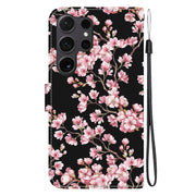 For Samsung Galaxy S25 Ultra 5G Crystal Texture Colored Drawing Leather Phone Case(Plum Bossom)