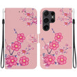 For Samsung Galaxy S25 Ultra 5G Crystal Texture Colored Drawing Leather Phone Case(Cherry Blossoms) - Galaxy S25 Ultra 5G Cases by PMC Jewellery | Online Shopping South Africa | PMC Jewellery | Buy Now Pay Later Mobicred