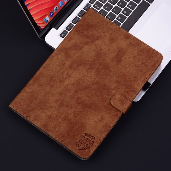 For Huawei MatePad SE 11 2024 Tiger Pattern Flip Leather Tablet Case(Brown)
