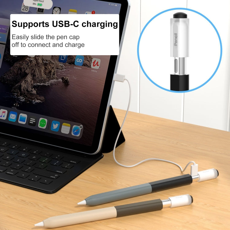 For Apple Pencil USB-C Gradient Silicone Stylus Protective Case(Grey)