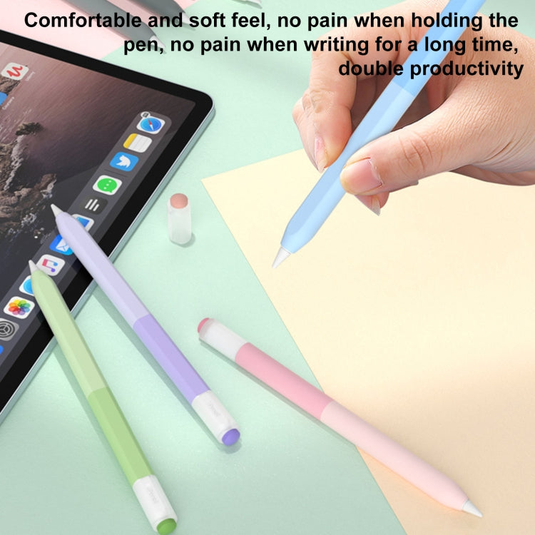 For Apple Pencil USB-C Gradient Silicone Stylus Protective Case(Black)