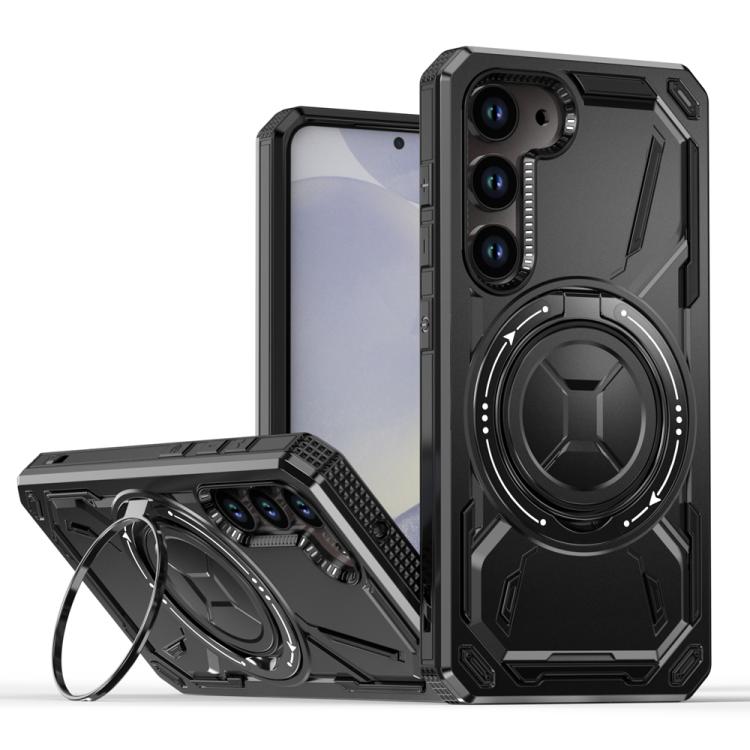 For Samsung Galaxy S25 5G Armor II Series MagSafe Magnetic Holder Phone Case(Black)