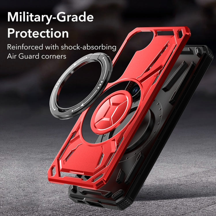For Samsung Galaxy S25 5G Armor II Series MagSafe Magnetic Holder Phone Case(Black)
