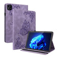 For itel Pad One 10.1 Butterfly Flower Embossed Leather Tablet Case(Purple) - Others by PMC TechLife | Online Shopping South Africa | PMC TechLife | Buy Now Pay Later Mobicred