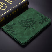 For Huawei MatePad SE 11 2024 Butterfly Flower Embossed Leather Tablet Case(Green)