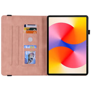For Huawei MatePad SE 11 2024 Butterfly Flower Embossed Leather Tablet Case(Rose Gold)