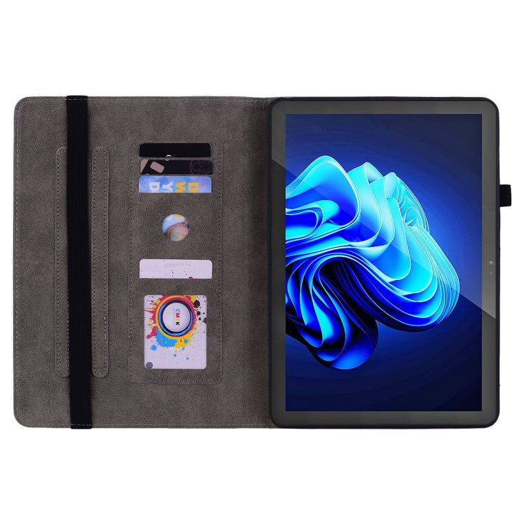 For itel Pad One 10.1 Butterfly Rose Embossed Leather Tablet Case(Dark Blue)