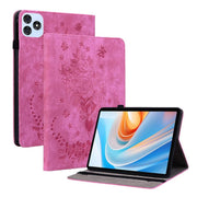 For itel VistaTab 30 Butterfly Rose Embossed Leather Tablet Case(Rose Red)
