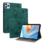 For itel VistaTab 30 Butterfly Rose Embossed Leather Tablet Case(Green)