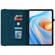 For itel VistaTab 30 Butterfly Rose Embossed Leather Tablet Case(Dark Blue)