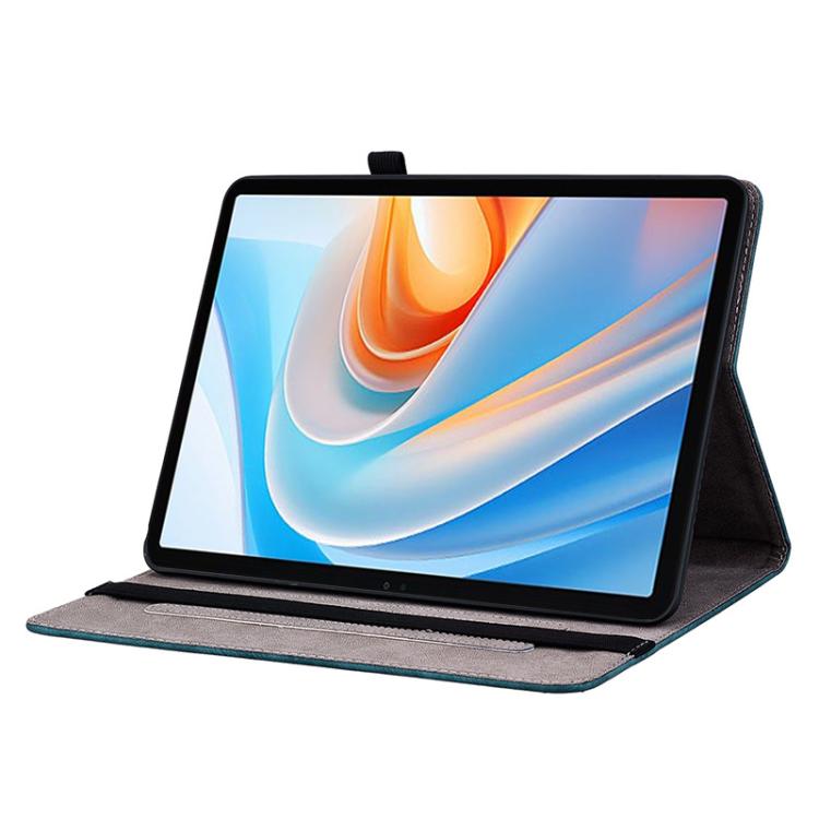 For itel VistaTab 30 Butterfly Rose Embossed Leather Tablet Case(Dark Blue)
