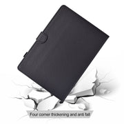For Samsung Galaxy Tab S9 / S9 FE Solid Color Fiber Texture Smart Tablet Leather Case(Black)