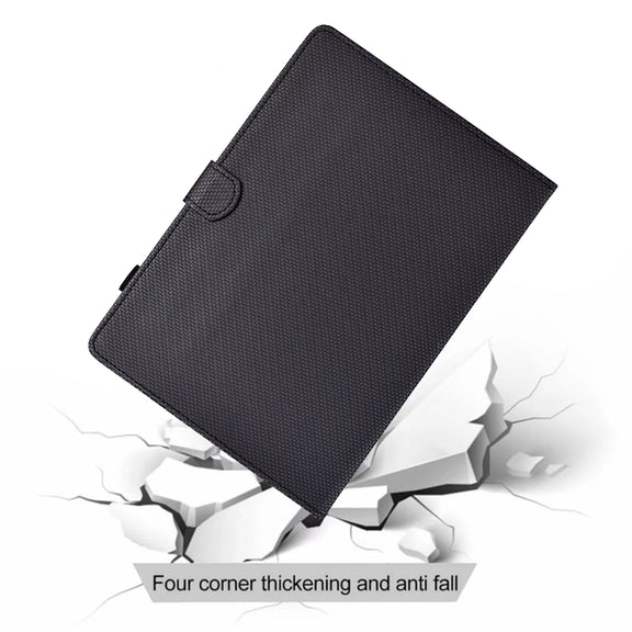 For Samsung Galaxy Tab S9 / S9 FE Solid Color Fiber Texture Smart Tablet Leather Case(Black)