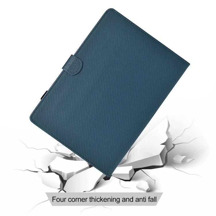 For Samsung Galaxy Tab S9 / S9 FE Solid Color Fiber Texture Smart Tablet Leather Case(Royal Blue)