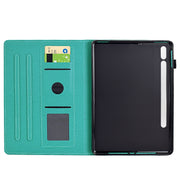 For Samsung Galaxy Tab S9 / S9 FE Solid Color Fiber Texture Smart Tablet Leather Case(Lake Green)