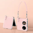 For Huawei P50 Pocket / Pocket S SULADA Skin Feel Liquid Leather Phone Case with Strap(Pink) - free shipping - PMC TechLife - Order now!