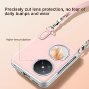 For Huawei Pocket 2 SULADA Skin Feel Liquid Leather Phone Case with Strap(Black)