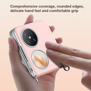 For Huawei nova Flip SULADA Skin Feel Liquid Leather Phone Case with Strap(Pink)